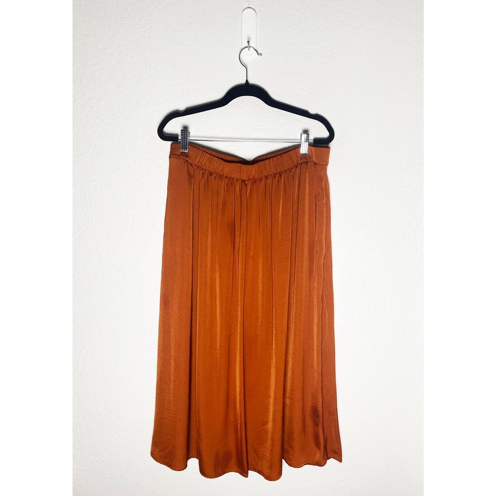 Kobi Halperin Women's A Line Flowy Split Front Slit Skirt Elastic Waist‎ Pockets